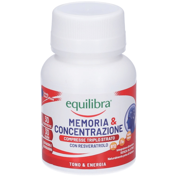 Equilibra Memoria e Concentrazione Integratore per Tono e Energia 30 Compresse