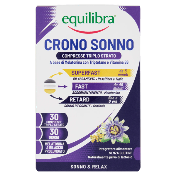 Equilibra Crono Sonno Integratore Per Favorire Il Sonno E Il Rilassamento 30 Compresse
