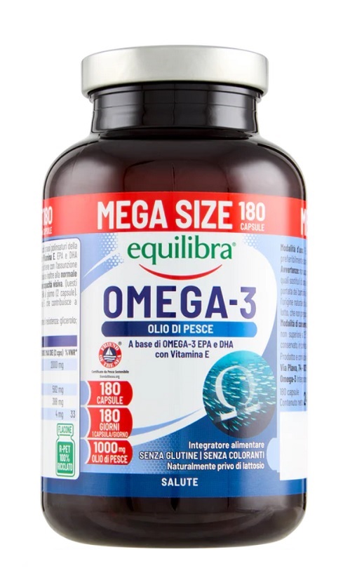 Equilibra Omega 3 Integratore per Funzione Cardiaca Cerebrale e Visiva 180 Capsule
