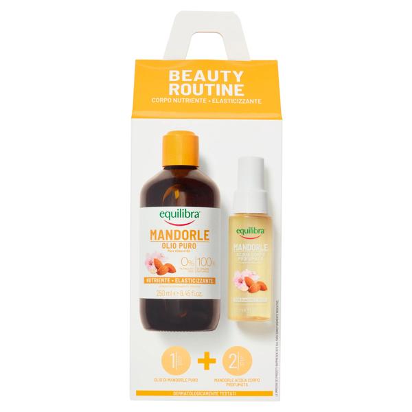Equilibra Cofanetto Beauty Routine con Olio di Mandorle Puro + Acqua Corpo Profumata alle Mandorle