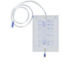 Sacca raccolta urina da letto in pvc non sterile volume 2 litri tubo lunghezza 90 cm con scarico e valvola antireflusso