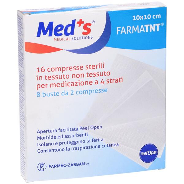 Garza compressa meds tessuto non tessuto peel open 10x10cm 16 pezzi — confronto prezzi