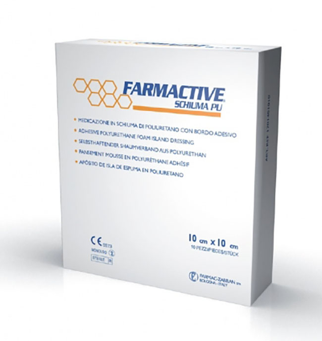 Cerotto farmactive schiuma in poliuretano 10x10cm 10 pezzi
