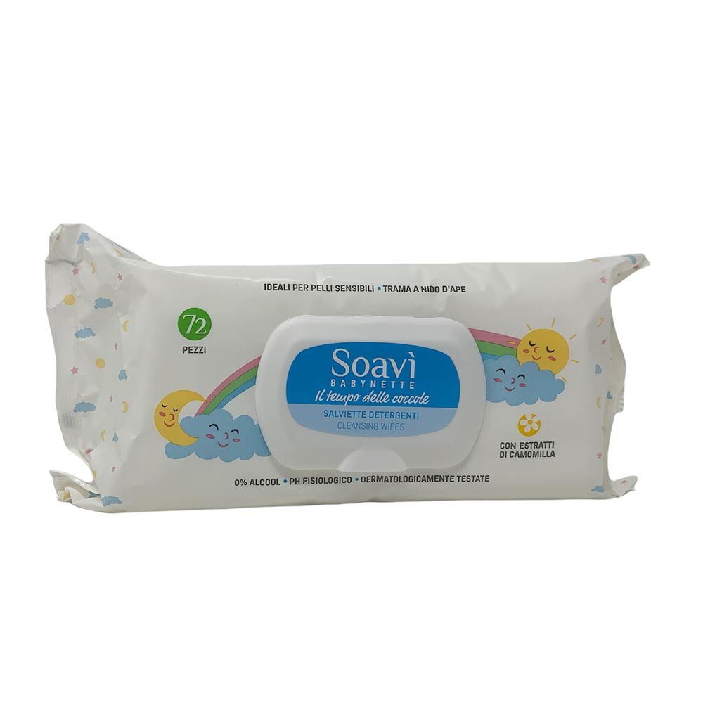 Soavì Babynette Salviette Detergenti, 72 salviettine