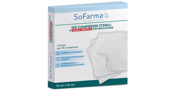 Sofarmapiu' Compressa In Cotone 10X10 Cm 100 pz idrofilo