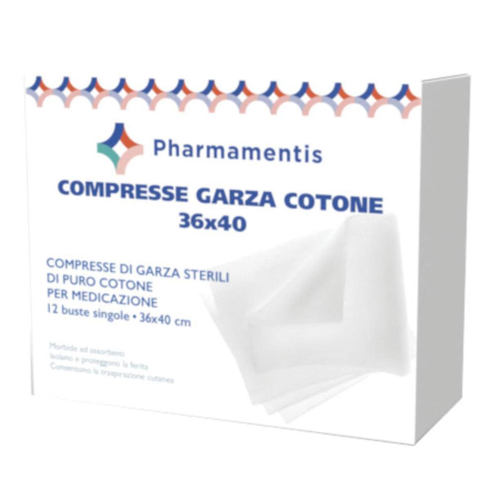 Pharmamentis Compresse di garza - Garza idrofila sterile per medicazioni, 12 pezzi da 36x40 cm
