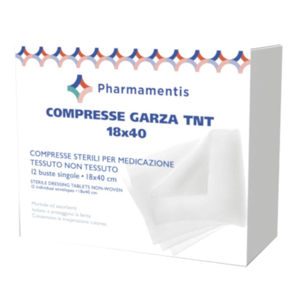 Pharmamentis Garza tnt 18x40 - Garza sterile monouso per la medicazione delle scottature, 12 pezzi