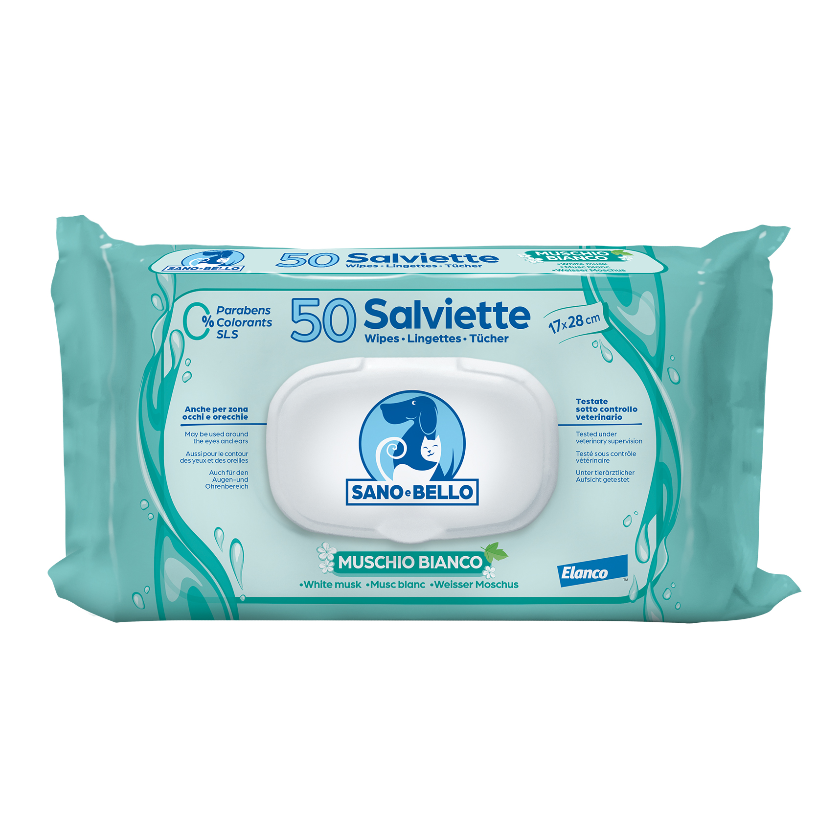 Sanoebello Salviette Detergenti Muschio Bianco 50 Pezzi