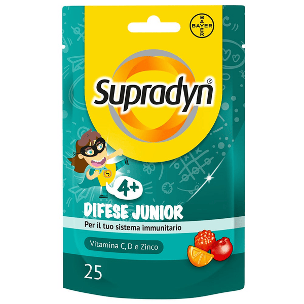 Supradyn Difese Junior Integratore Difese Immunitarie Bambini 25 Caramelle Gommose con Vitamina C, D e Zinco