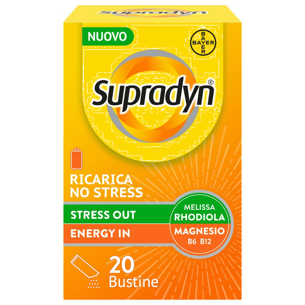 Supradyn Ricarica No Stress Integratore Multivitaminico con Vitamine e Magnesio 20 Bustine
