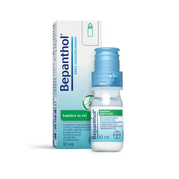 Bepanthenol Collirio Gocce Oculari con Acido Ialuronico e Pantenolo, Occhi Secchi 10 ml
