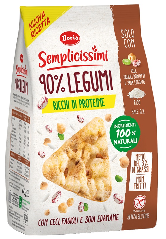 Doria semplicissimi snack 90% legumi ceci, fagioli e soia 60 g