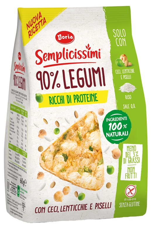 Doria semplicissimi snack 90% legumi ceci, lenticchie e piselli 60 g