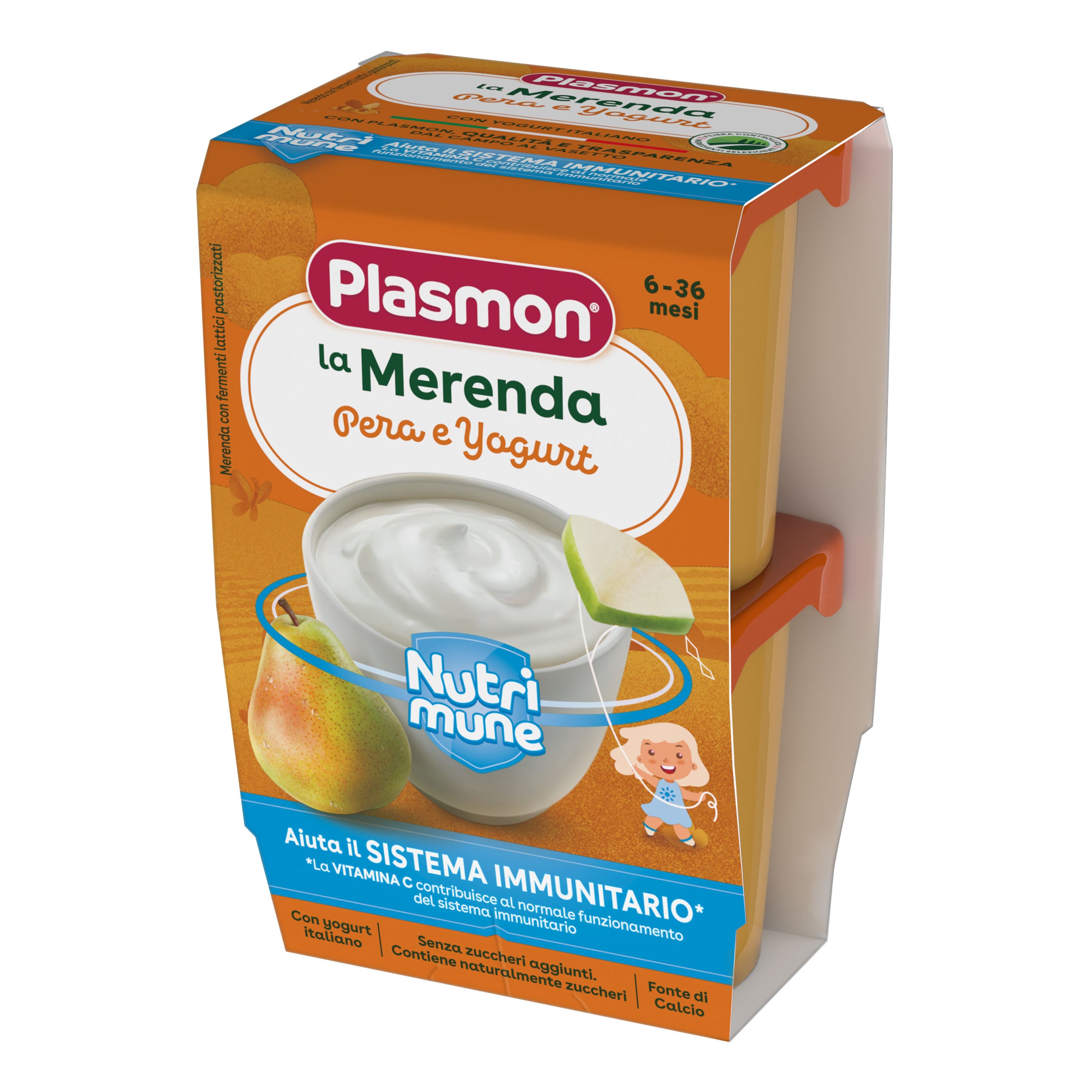 Plasmon Omogeneizzato Yogurt Pera 120 G X 2 Pezzi 2x120 g Pappa