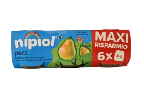 NIPIOL - OMOGENIZZATO ALLA FRUTTA PERA , 4+ MESI ( 6X80 GR ) — confronto prezzi