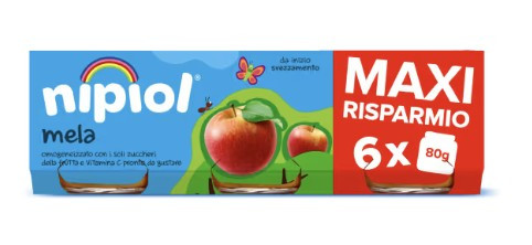 Nipiol omogeneizzato mela 6 vasetti da 80g