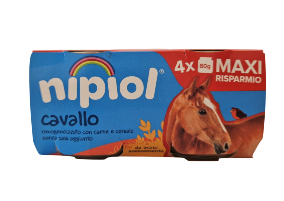 NIPIOL - OMOGENIZZATO DI CARNE CAVALLO , 4+ MESI ( 4X80 GR )