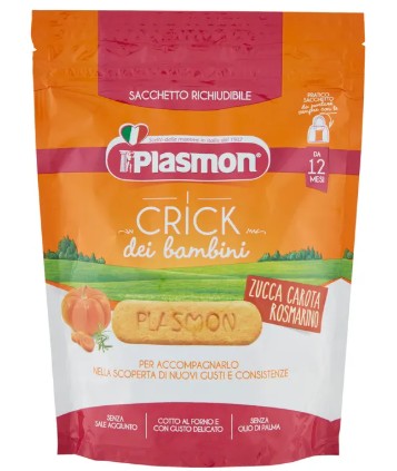 PLASMON - I CRICK DEI BAMBINI , ZUCCA CAROTA E ROSMARINO 12 + MESI 100 GR