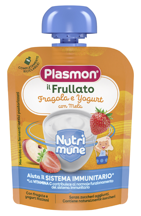 Plasmon nutri-mune fragola/yogurt con mela 85 g