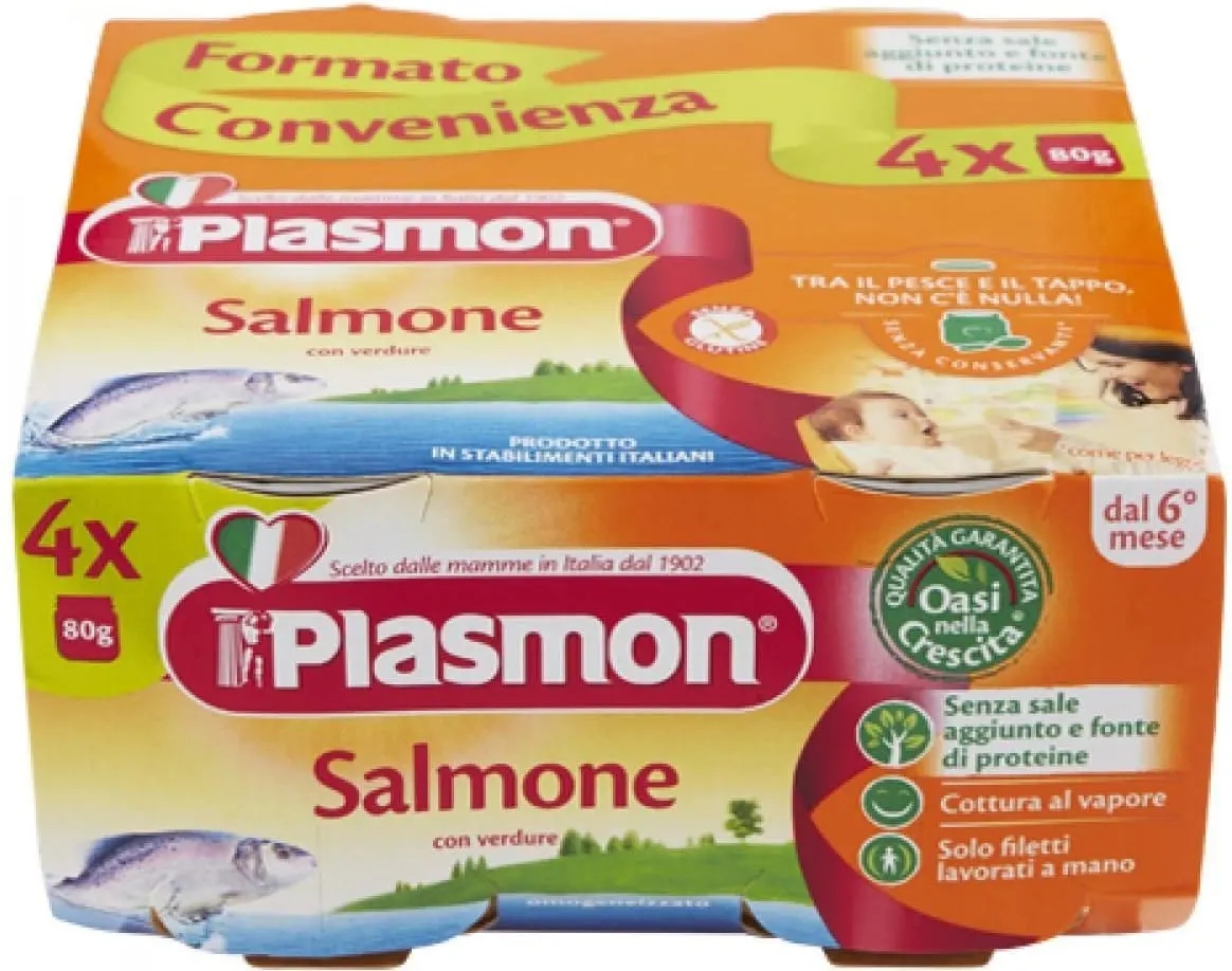 Plasmon Salmone E Verdure Omogeneizzato 4 X 80 Grammi