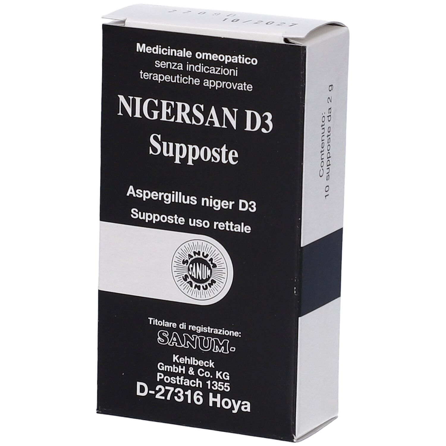 Sanum Nigersan D3 Supposte 10 pz per adulti