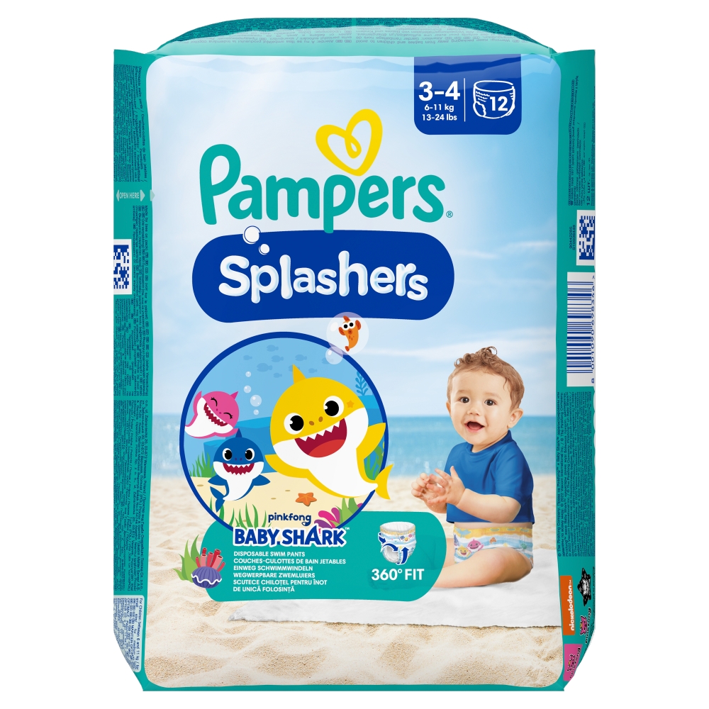 Pannolini Pampers taglia 3-4, Splashers Baby Shark Edizione Limitata 12 pz
