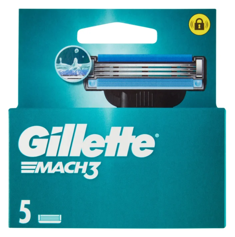 Gillette Mach 3 Lametta Per Rasoio Uomo A 3 Lame 5 Pezzi