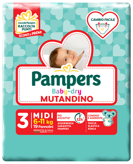 Pampers Baby-dry Mutandino 6-11kg Midi 19 Pezzi — confronto prezzi
