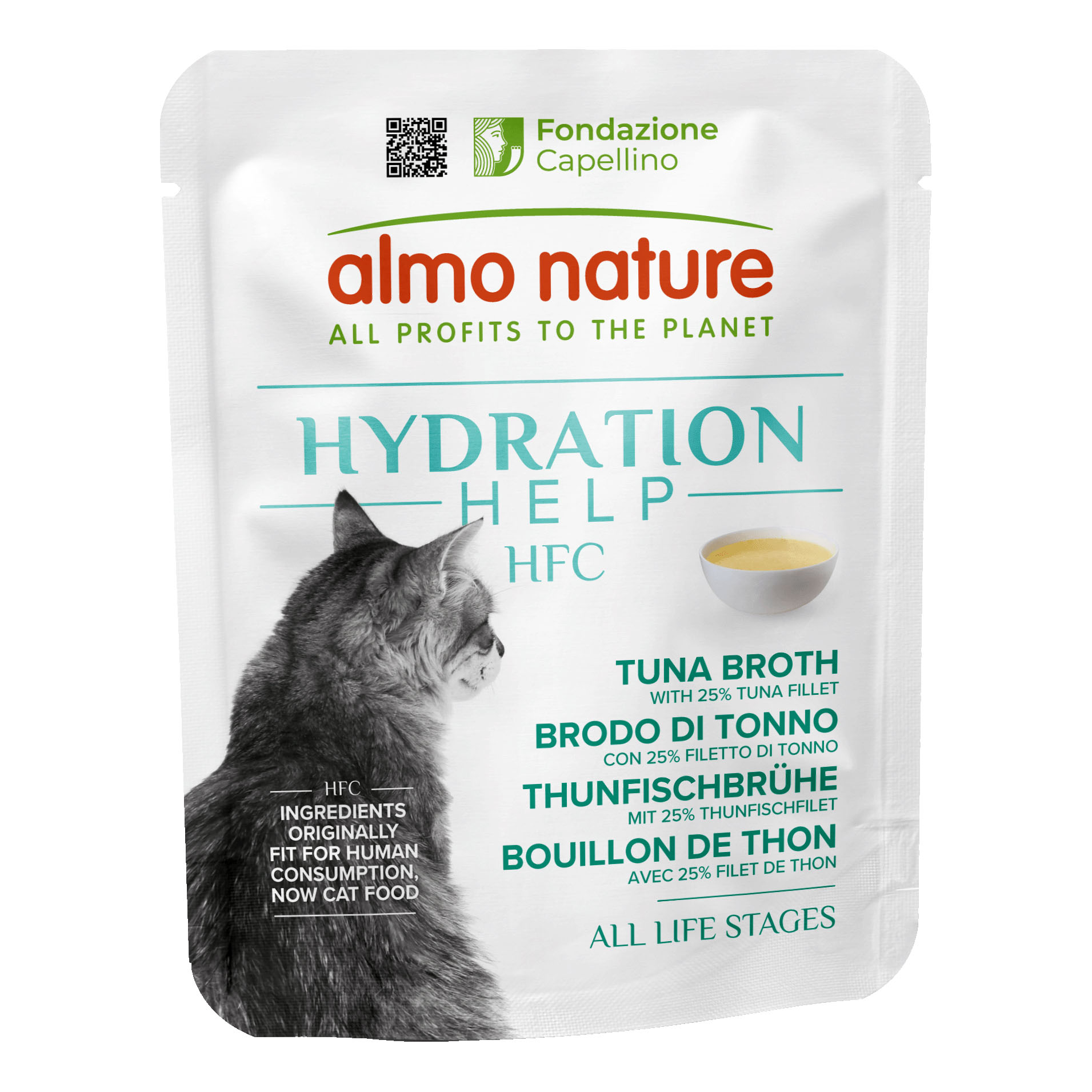 Almo Nature Hydration Help Brodo di Tonno con Filetti di Tonno per Gatti 50g