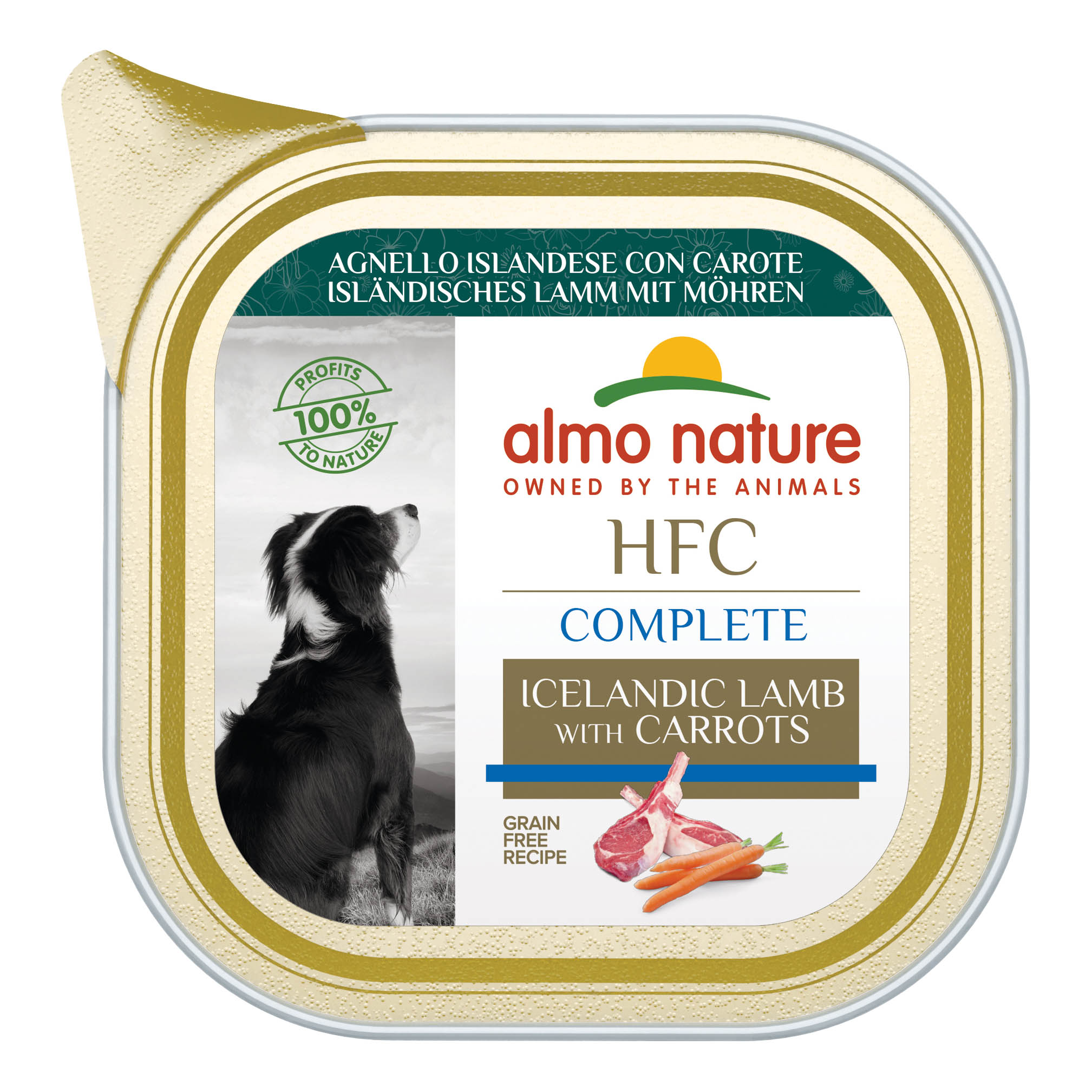 Almo Nature HCF Complete Agnello islandese con Carote Cibo umido per cani adulti 85 g