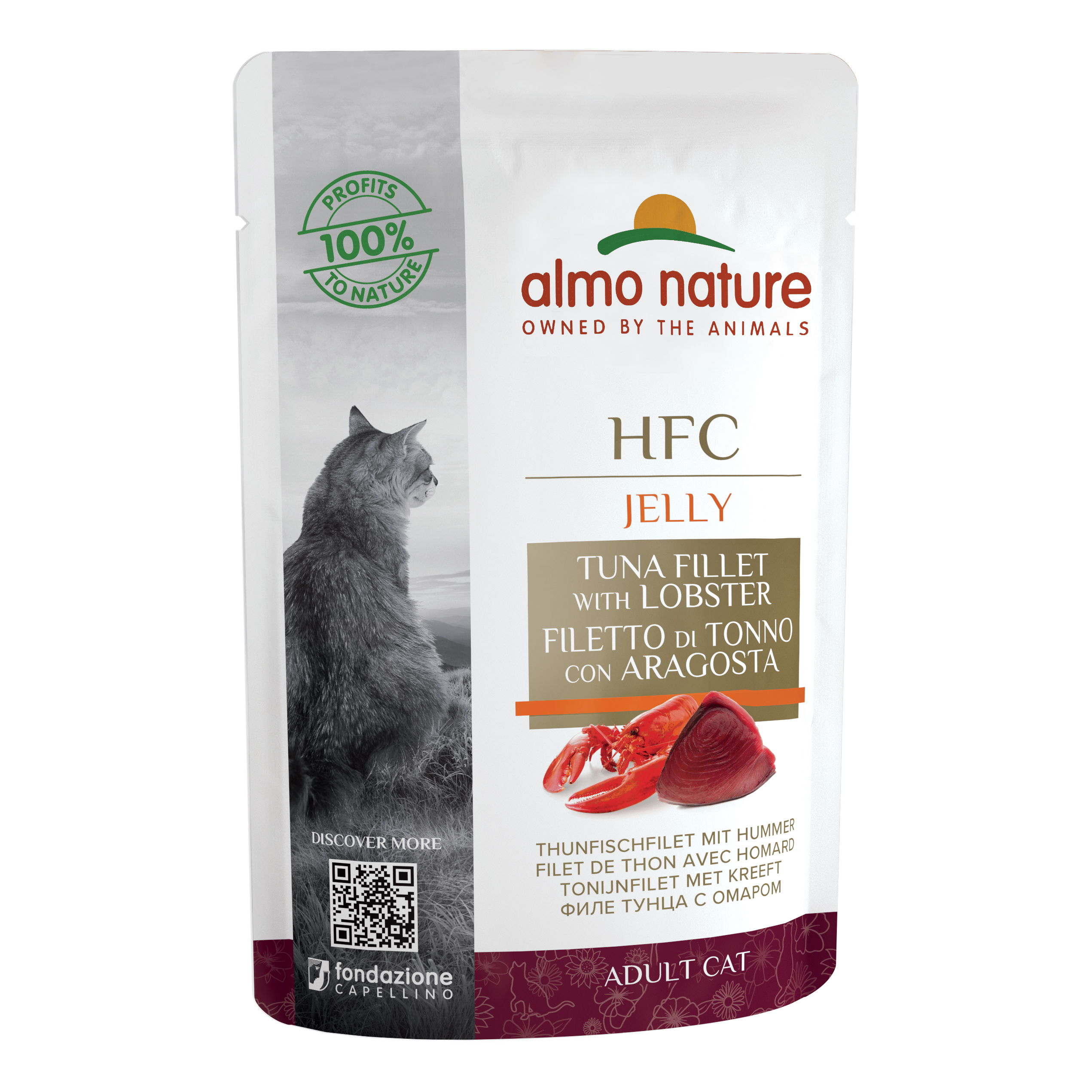 Almo Nature HFC Cuisine Filetto di Tonno e Aragosta Cibo Umido per Gatti Adulti 55 g