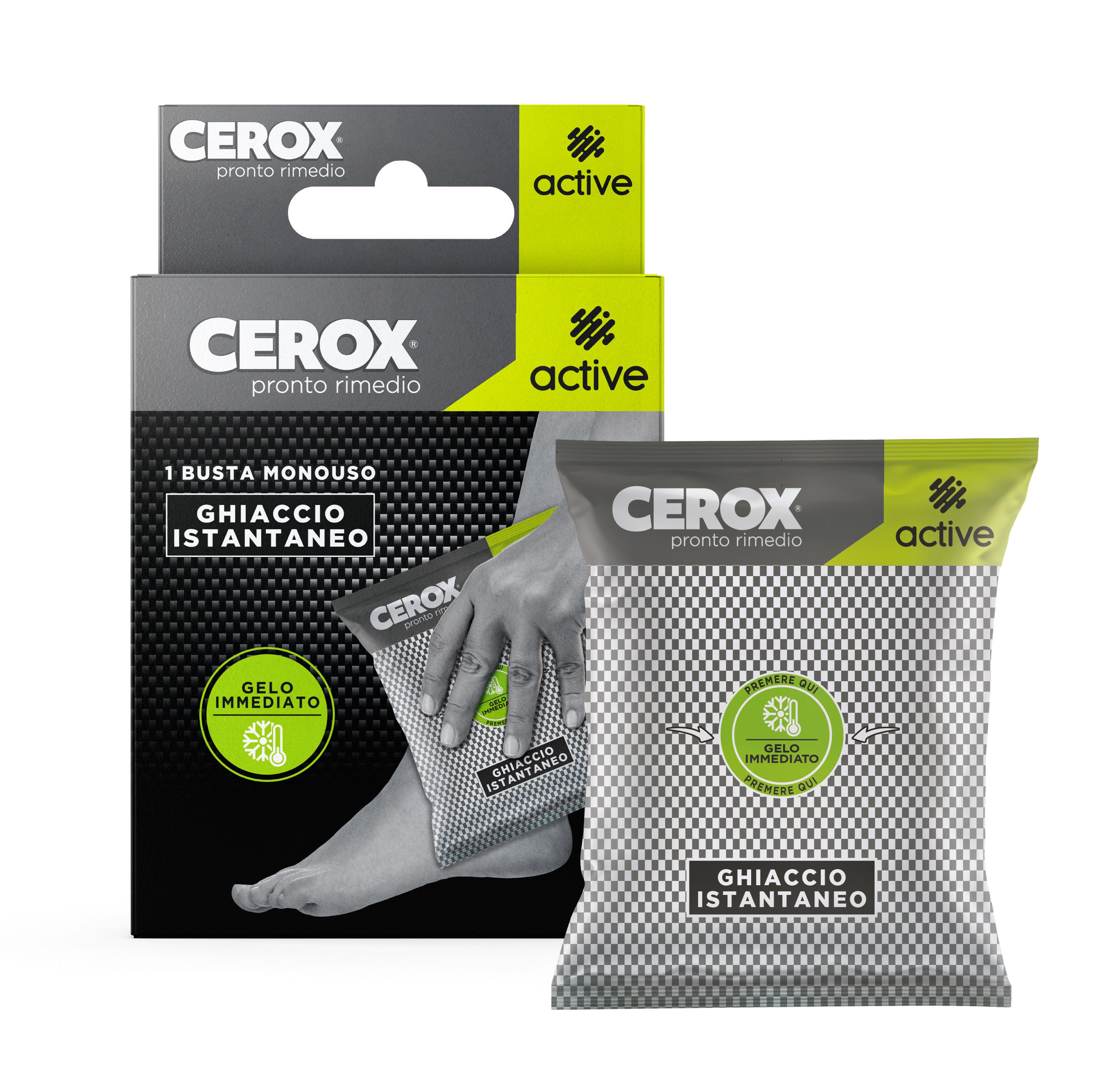 CEROX Active Ghiaccio istantaneo monouso, 1 busta kg — confronto prezzi
