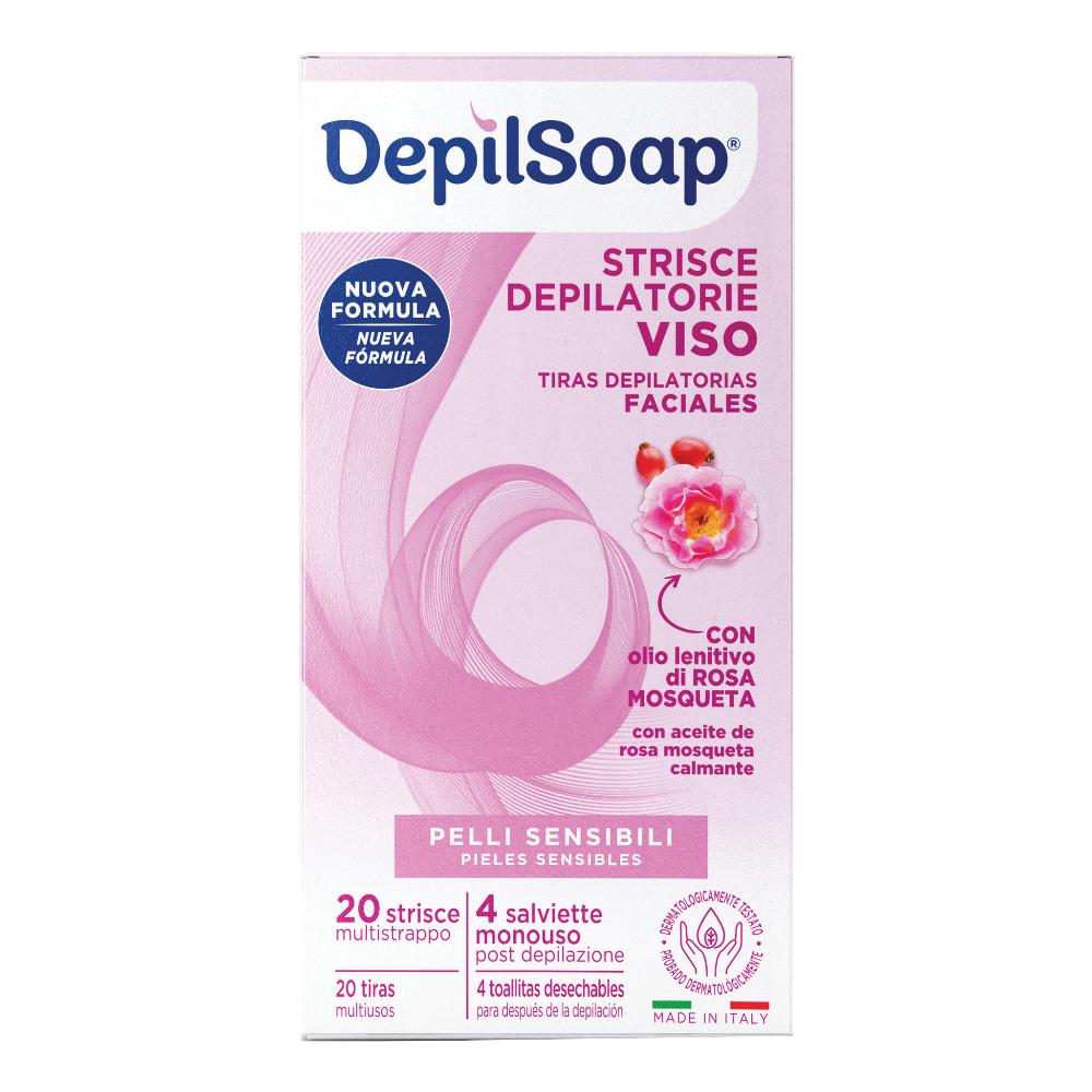 Depilsoap® -Strisce Depilatorie Viso per Pelli Sensibili,20 Strisce e 4 Salviettine Post-Depilazione 20 St — confronto prezzi