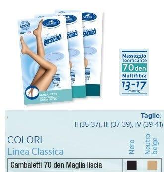 Sauber Linea Classica Gambaletto 70 Den Maglia Liscia Colore Beige Taglia 3