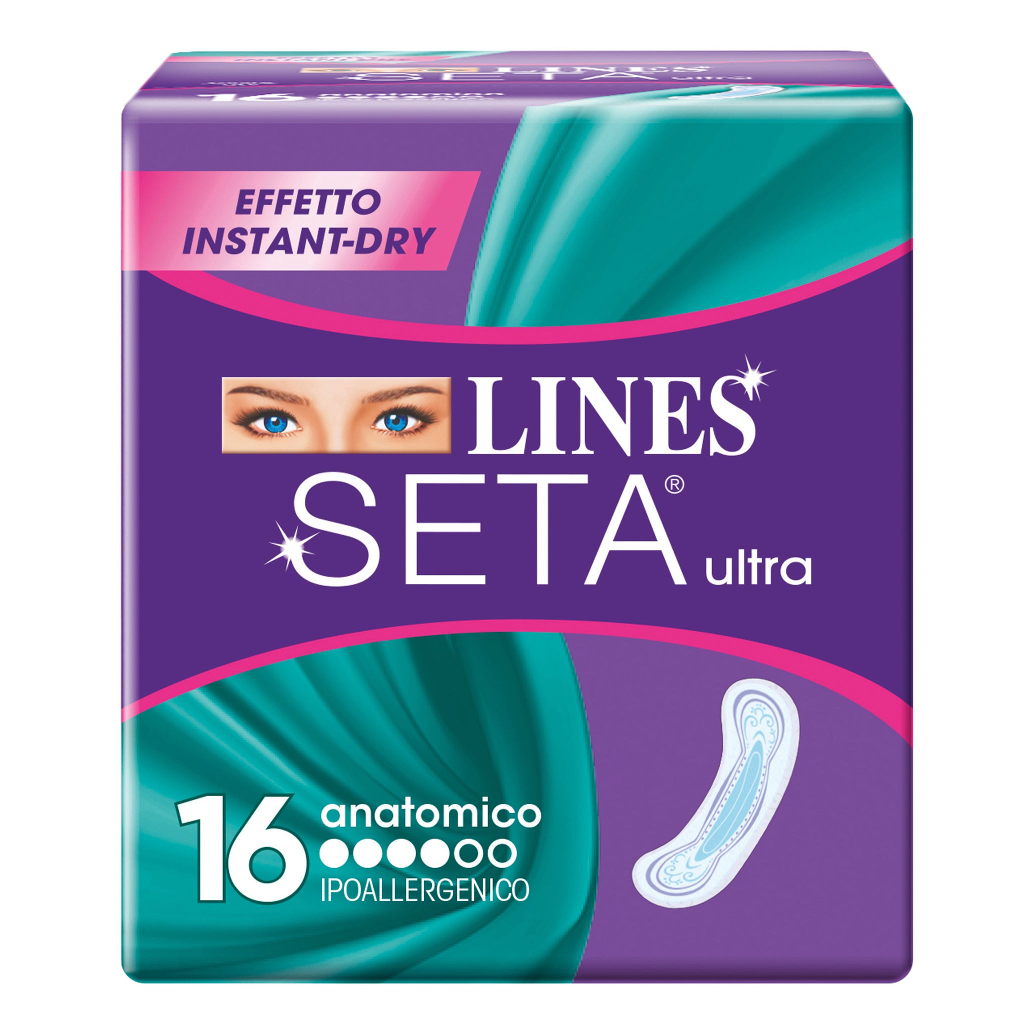 Lines Seta Ultra Anatomico | Assorbenti Igienici | 16 Pezzi