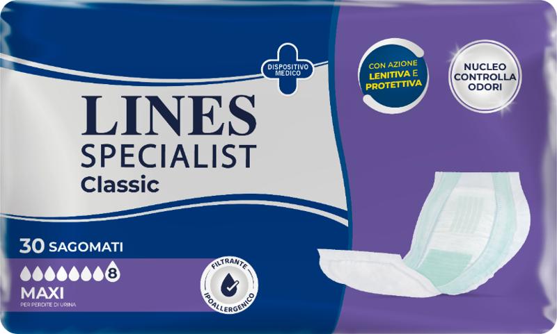 Lines Specialist Classic Pannolone Sagomato Super Maxi 30 Pezzi