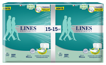 Lines Specialist Super Pannolone Per Incontinenza Taglia M 30 Pezzi