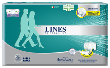 Lines Specialist Pannoloni A Mutandina Traspirante Misura Extra Large 20 Pezzi