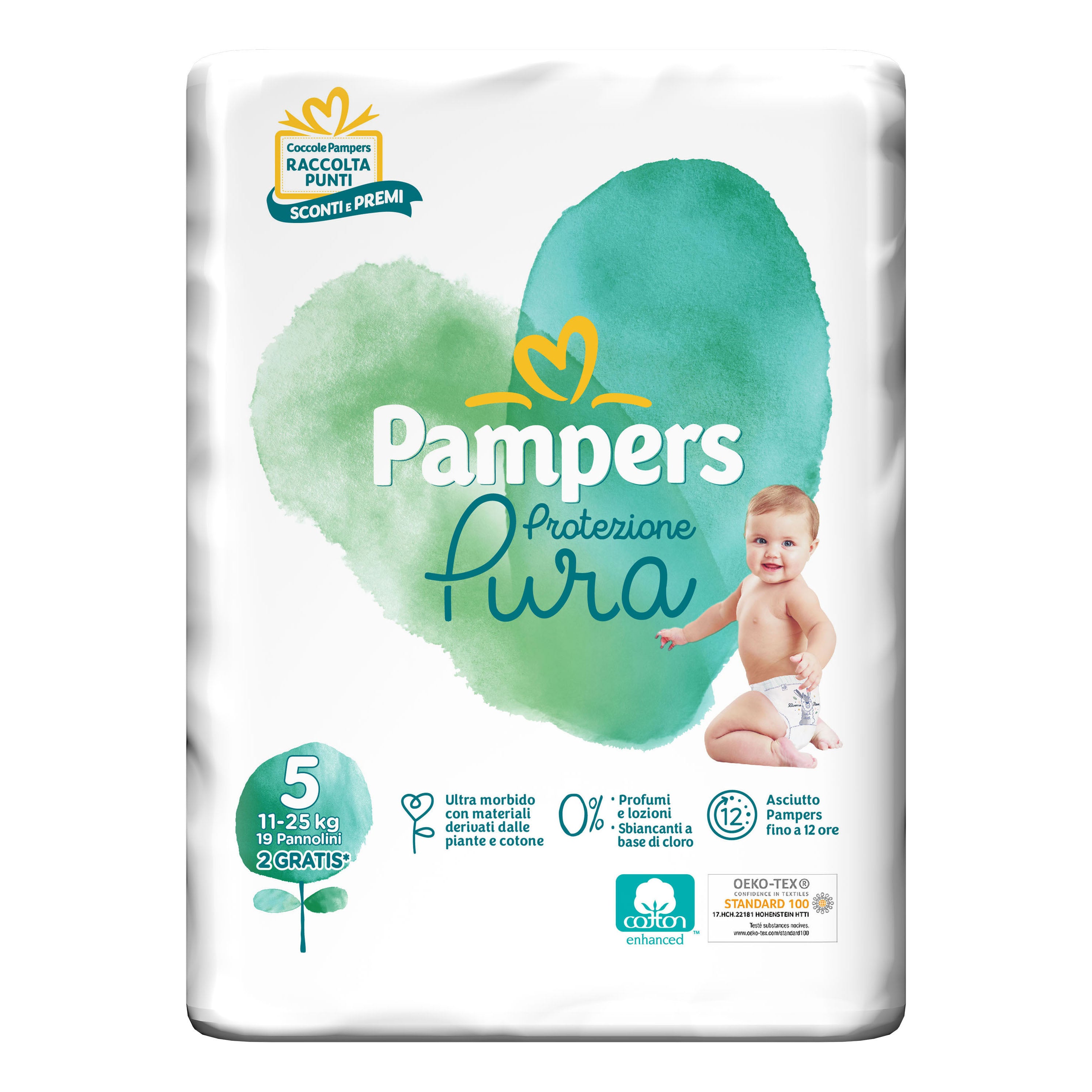 Pampers Naturello Junior Taglia 5 | Pannolini Cotone | 19 Pezzi