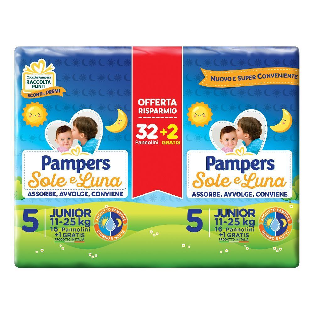 Pampers Sole e Luna Junior 48 pz Pannolini