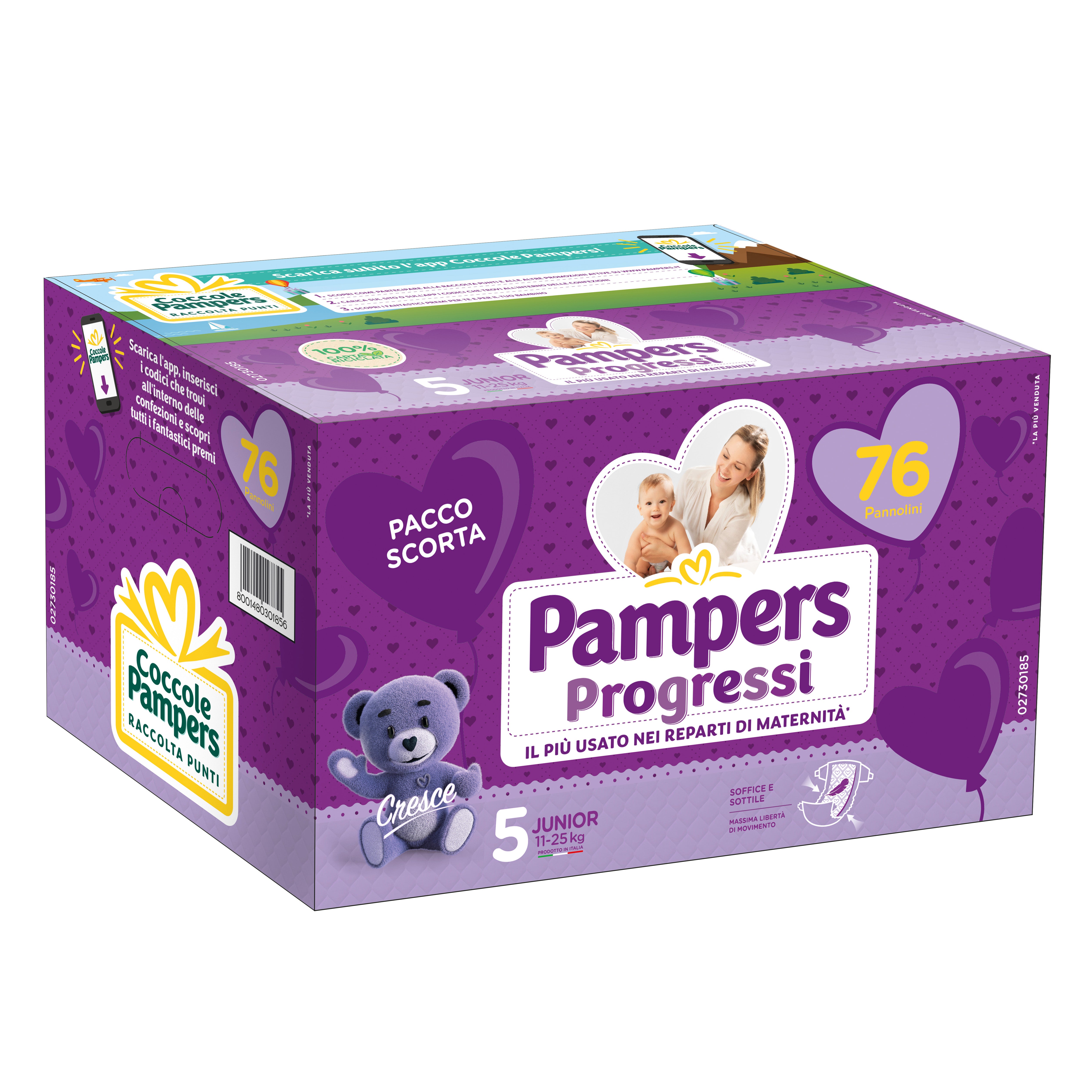 Pampers Progressi Junior Taglia 5 | 11-25 kg | 76 Pannolini — confronto prezzi