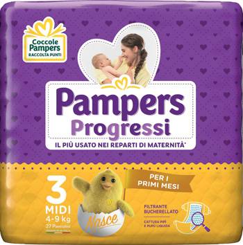 Pampers Progressi Midi Pannolini Taglia 3 4-9 Kg 27 pezzi — confronto prezzi