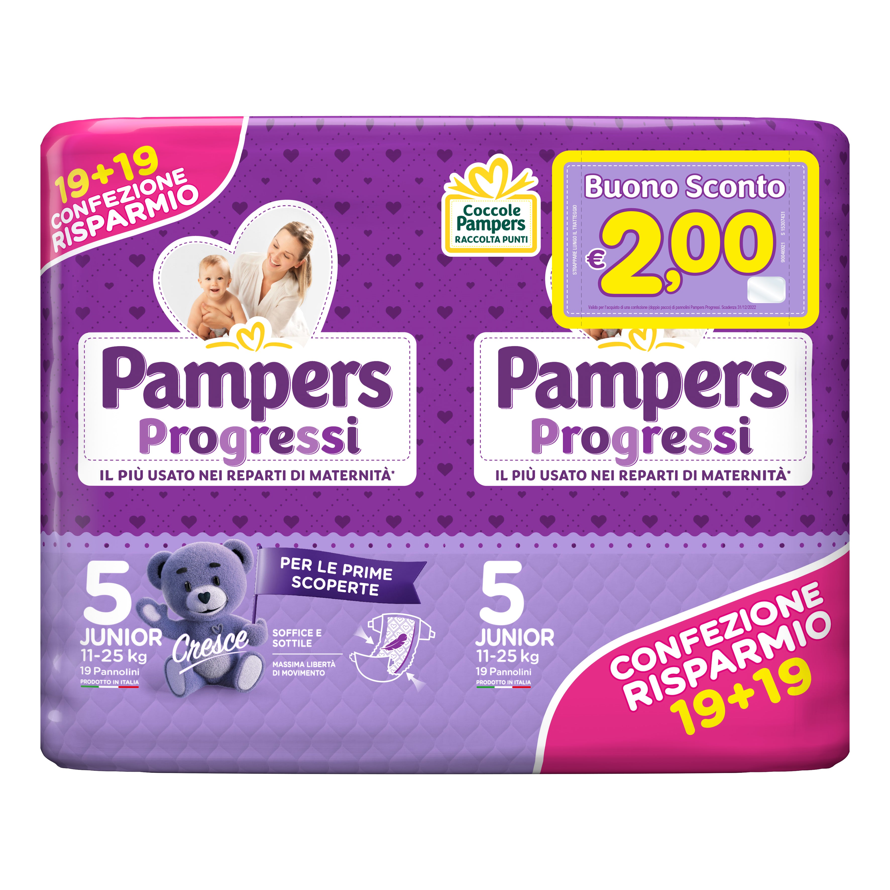 Pampers Progressi Cresce Junior 11-25 kg 38 pz Pannolini — confronto prezzi
