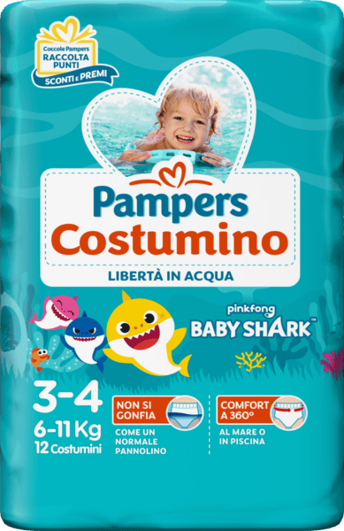 Pampers Costumino 3/4 Taglia Midi 6-11kg 12 Pezzi