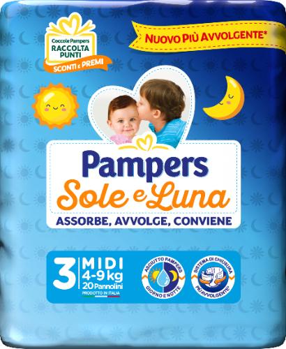 Pampers Sole & Luna Midi Taglia 3 (4-9 Kg) 20 Pannolini