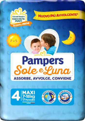 Pampers Sole&Luna Pannolino Maxi 7-18 Kg Taglia 4 17 Pezzi
