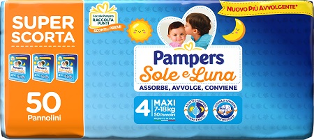 Pampers sole luna trio maxi 50 pezzi