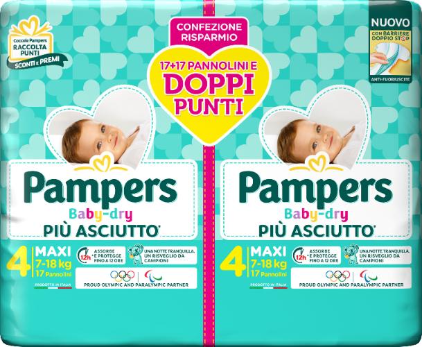 Pampers Baby Dry Pannolino Tripla Azione 34 Pezzi 7-18 Kg