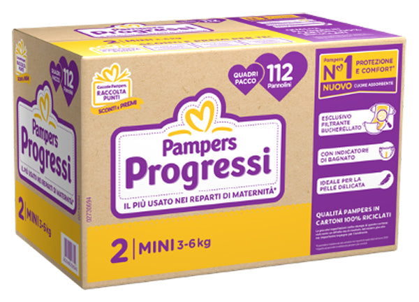 Pampers Quadri Progressi Mini Pannolini 112 Pezzi — confronto prezzi
