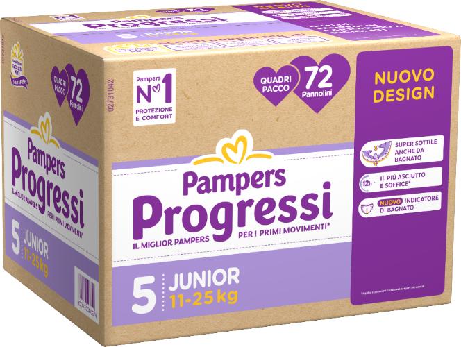 Pampers Quadri Progressi Junior Pannolini 72 Pezzi